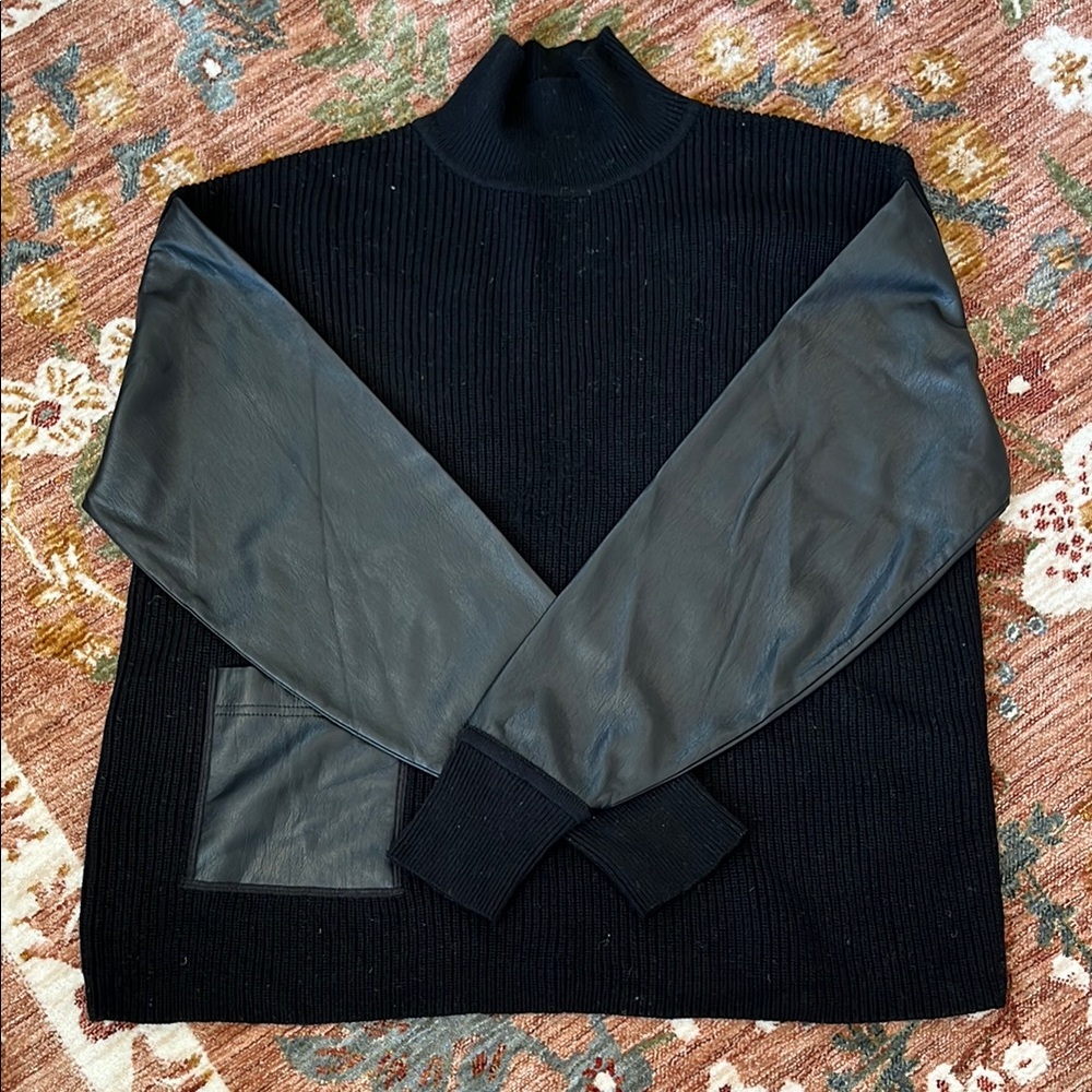 HUGO BOSS faux leather sweater - Picture 2 of 4